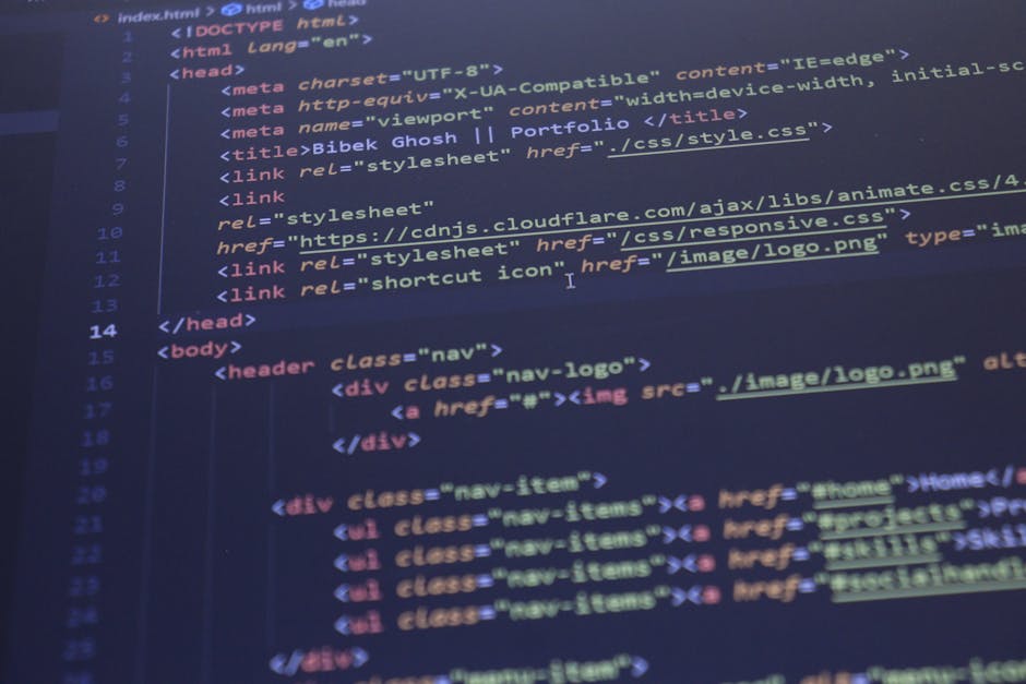 A close-up photograph of a computer screen displaying lines of colorful code with a dark background. The code includes CSS styles for boxes, margins, borders, colors, and positioning, suggesting web d